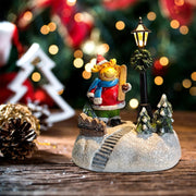 Radiant Luminous Snowman Ornament Resin Craft Brightens Desk