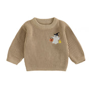 Charming Infant Pumpkin Patch Sweater with Unique Scalloped Hem