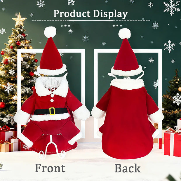 Cheerful Santa Pet Costume For Cats And Dogs Photo Ready