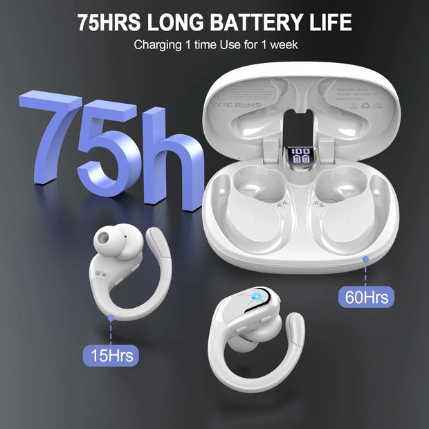 Wireless Earbuds Bluetooth 5.3 Headphones Sport Bass Stereo - My Variety Superstore 25