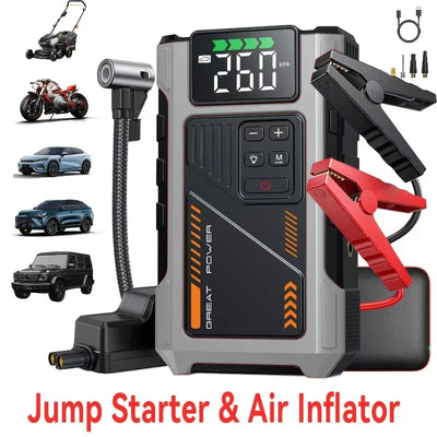 Portable Car Jump Starter With Air Compressor, 3000A Peak(7.5L Gas, 6.5L Diesel) , Jump Starter Battery PackWith150 PSl Tire Inf - My Variety Superstore 25