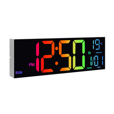 16 Inch Large Digital Wall Clock Big LED Display with Remote 8 RGB Color Alarm DST Temperature for Living Room Kitchen - My Variety Superstore 25
