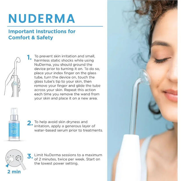 NuDerma Handheld Skin Therapy Wand Machine with Neon Anti Aging Skin Tightening Wrinkle Reducing Dark Circles Clarifying - My Variety Superstore 25