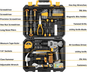 DEKO 126 Piece Power Tool Combo Kits with 8V Cordless Drill, 10MM 3/8'' Keyless Chuck, Professional Household Home Tool Kit Set - My Variety Superstore 25