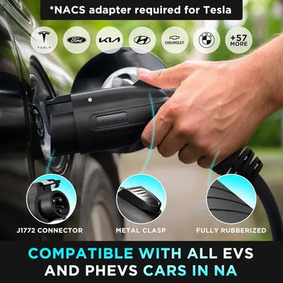 Good Level 2 EV Charger – 48A 240V, NEMA 14-50 Hardwire, 25ft Cord, Energy Star UL Certified