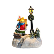 Radiant Luminous Snowman Ornament Resin Craft Brightens Desk