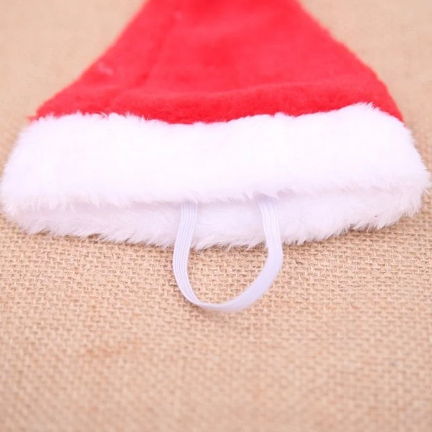 Festive Plush Pet Santa Hat With Cartoon Design Xmas Fun