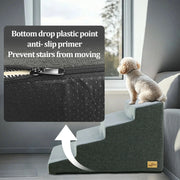 3/4 Steps High Density Foam Dog Stairs Ramps, for High Beds and Sofa, Non-Slip Pet Steps Sofa Bed Ladder, with Washable Cover - My Variety Superstore 25