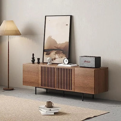 Wood TV Stand 65-Inch Flat Screen Television with Storage Mid Century Entertainment Center Rustic Design Sturdy Construction 4 - My Variety Superstore 25