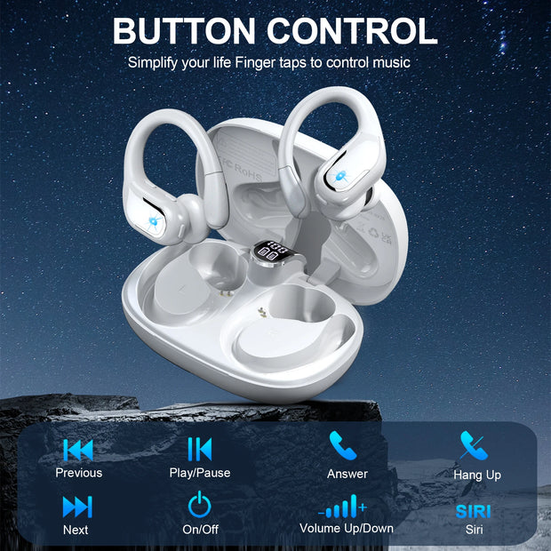Wireless Earbuds Bluetooth 5.3 Headphones Sport Bass Stereo - My Variety Superstore 25