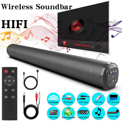 Sound Bar TV Sound System Bluetooth Speaker Wireless Subwoofer Bass Home Theater Rechargeable Lound Portable Speaker - My Variety Superstore 25