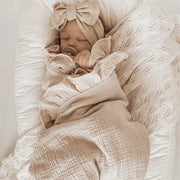 Ruffled Muslin Baby Swaddle Blankets, Organic Cotton, Soft Newborn Infant Bedding & Accessories