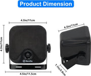 Herdio Waterproof Marine Speakers 100W 4 Inch Motorcycle Audio Speaker Heavy Duty Sound System for Outdoor ATV UTV - My Variety Superstore 25
