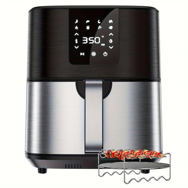 KitCook Large Air Fryer 1500W 7QT Air Fryer Cooker Adjustable Temperature 100 to 400 Degrees Fahrenheit 8 Preset Menu Digital Touch Screen