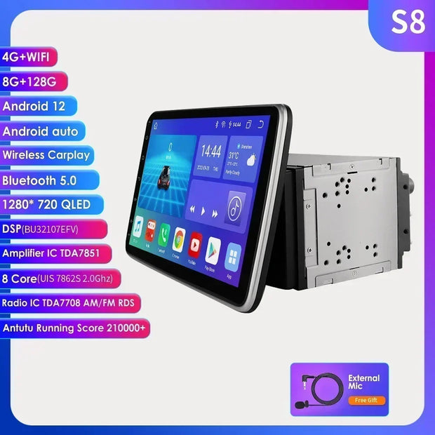 10.1 Inch Octa Core Carplay Car Stereo Universal Double Din Android Radio Rotatable Screen Multimedia Player Video Autoradio Audio RDS DSP - My Variety Superstore 25