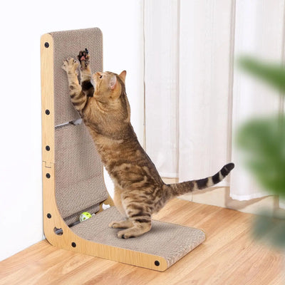 L Shape Cat Scratcher, 23.6 Inch Cat Scratchers for Indoor Cats, Protecting Furniture Cat Scratch Pad, Cardboard Cat Scratching - My Variety Superstore 25