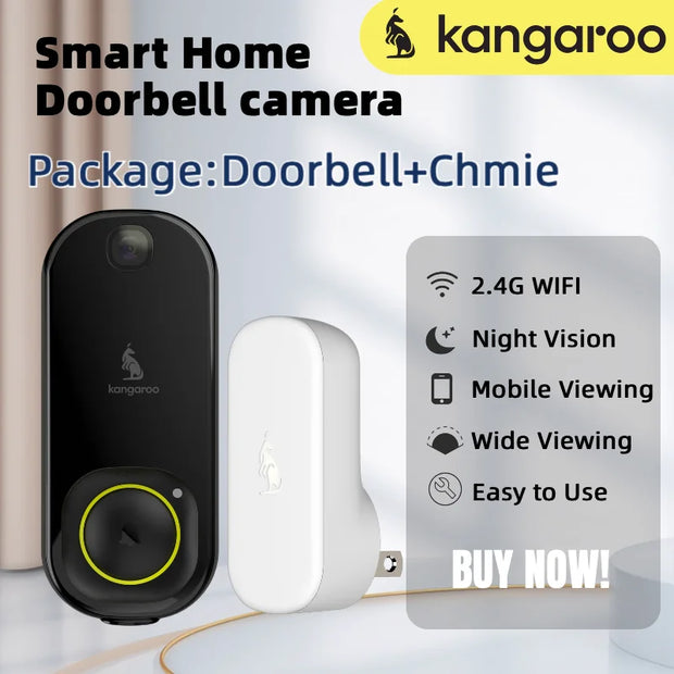 Kangaroo Smart Camera Doorbell+Chime, APP for Remote Notification and Photo Reception, WiFi Required, Battery Powered - My Variety Superstore 25