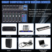 Professional 7 Channel Audio Mixer with Bluetooth 48V Phantom Power and 6 EQ Modes Compact DJ PA Sound Board for Live Performance - My Variety Superstore 25