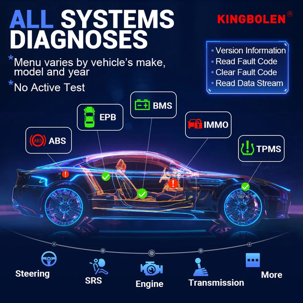 KINGBOLEN S6 OBD Automotive Scanner Bluetooth All System Car Diagnostic Tools 28 Resets IMMO/BMS/TPMS/ABS Bleeding Lifetime Free - My Variety Superstore 25