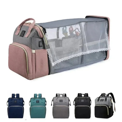 Amazing Mommy Backpack With Folding Crib For Easy Travel