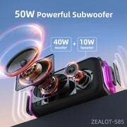 Zealot S85 50W 3D Portable Bluetooth Speaker Dual Diaphragm IPX6 Waterproof Outdoor Strap Speaker - My Variety Superstore 25