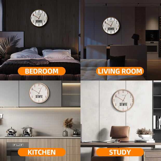 Radiant Voice Activated Wall Clock For Easy Night Visibility