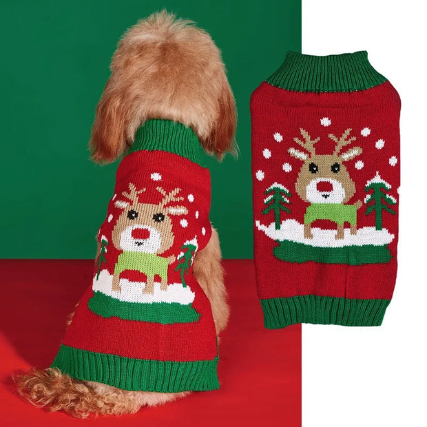 Cozy Pet Sweater Gingerbread Antler Hoodie With Belt Warmth