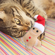 Joyful Gingerbread Plush Catnip Teething Toy for Pets Fun