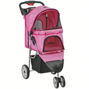Joyful Foldable 3 Wheel Pet Stroller Cup Holder For Jogging