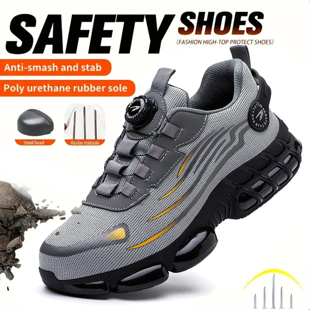 Breathable Lace Free Soft Sole Comfortable Anti Smash Anti Puncture Labour Insurance Shoes - My Variety Superstore 25