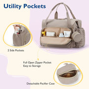 Ultimate Waterproof Diaper Tote Pacifier Pocket Travel Ready