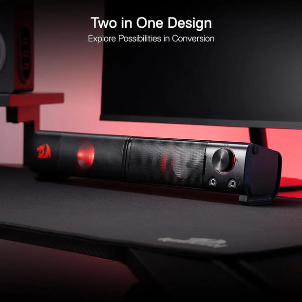 Redragon GS550 PC Gaming Speakers 2.0 Channel Desktop Computer Sound Bar Quality Bass and Decent Red Backlit - My Variety Superstore 25