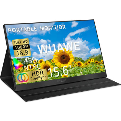 WUAWE 15.6 inch Portable Monitor Laptop, 15.6-inch 1080p72 NTSC 100 sRGB USB C HDMI Travel External Second Computer Screen HDRi - My Variety Superstore 25