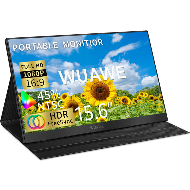 WUAWE 15.6 inch Portable Monitor Laptop, 15.6-inch 1080p72 NTSC 100 sRGB USB C HDMI Travel External Second Computer Screen HDRi - My Variety Superstore 25