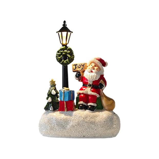 Radiant Luminous Snowman Ornament Resin Craft Brightens Desk