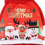 Cozy Festive Dog Coat Sweater With Hood Keeps Pup Warm
