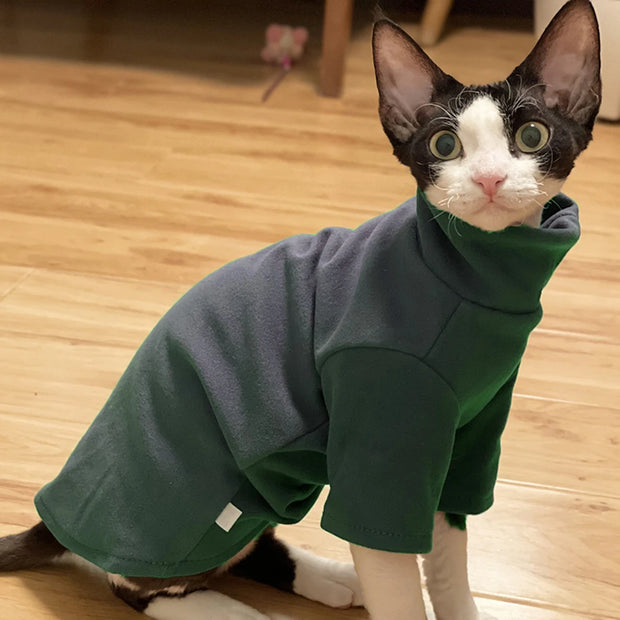 Bold Soft Cotton Cat Hoodie For Hairless Pets Warmth