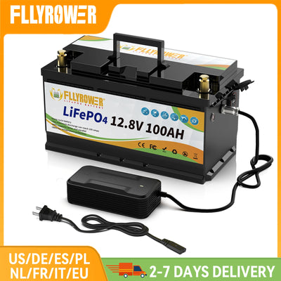 12V 100Ah LiFePO4 Battery Pack With 100A BMS For RV Boat Motors Inverter Solar Power