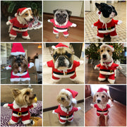 Festive Santa Cosplay Dog Jumpsuit Fleece Lined Keeps Cozy