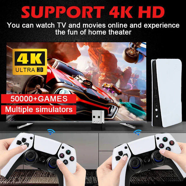 GB5 Video Game Console 256GB/128GB/64G 50000 + Retro Games HD TV Game Box 5 Two Gamepads For PS1/PPSPP/MAME Arcade Gaming Stick - My Variety Superstore 25