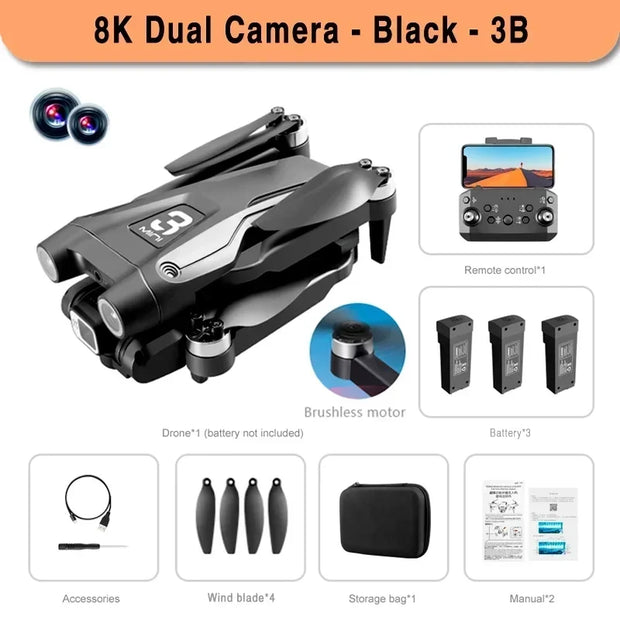 Z908 Pro Max GPS Drone Brushless 8K HD Dual Camera Optical Flow Obstacle Avoidance Foldable Quadcopter RC Distance 9000M - My Variety Superstore 25