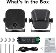 Herdio 4 Inch 100 Watt Heavy Duty Waterproof Boat Marine Bluetooth Speakers Surface Mounted for Camper Skid Steer ATV UTV RZR Golf Cart - My Variety Superstore 25