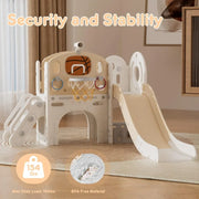 XJD 8 in 1 Toddler Slide Set,Kids Climber Slide PlaySet with Basketball Hoop and Ball,Outdoor Indoor Playground for Toddlers 1-3 - My Variety Superstore 25