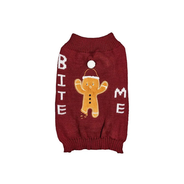 Cozy Pet Sweater Gingerbread Antler Hoodie With Belt Warmth