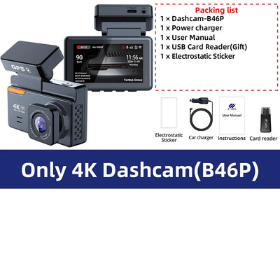 4K Dash Cam Car DVR With WIFI GPS Dual Lens Night Vision Front And Rear Camera Black Box - My Variety Superstore 25