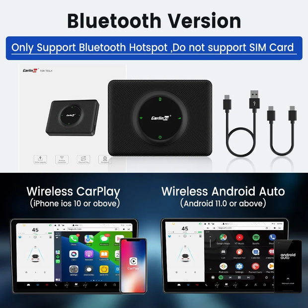 CarlinKit Wireless CarPlay Android Auto For Tesla Model 3 Model X Y Model S Auto Connect Siri Voice Assistant Spotify Waze 5G BT - My Variety Superstore 25