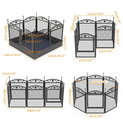 8 Panels DIY Heavy Duty Dog Playpen Pen Outdoor Indoor Dog Puppy Metal Fence with Waterproof Fertility Pad for Whelping,Training - My Variety Superstore 25