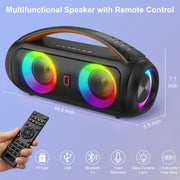 40W Waterproof Bluetooth Speaker Portable Wireless Outdoor Party Boombox Speaker Deep Rich Bass Dazzling LED Light - My Variety Superstore 25