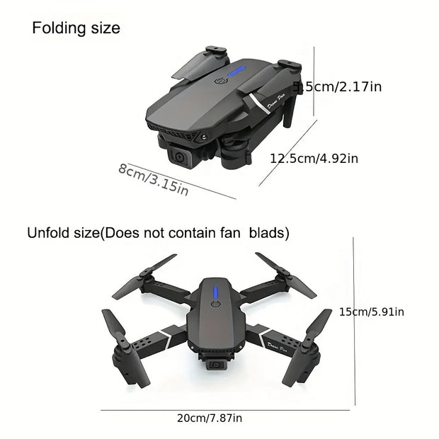 Hot E88 PRO professional drone HD camera WiFi FPV height maintain foldable remote control aerial quadcopter toy gift - My Variety Superstore 25