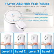 US Stock Automatic Touchless Soap Dispenser 4 Level Adjustable Foaming Hand Soap Dispenser Electric Wall Mount